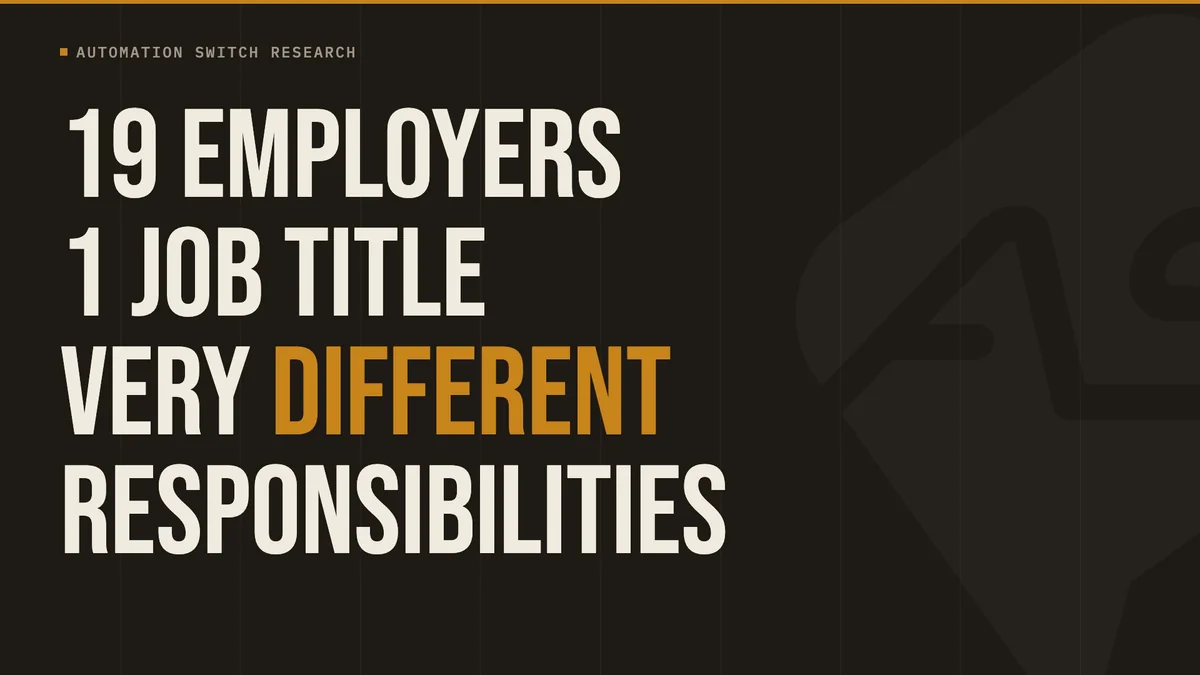 Automation Switch film still: 19 employers, one job title and very different responsibilities.